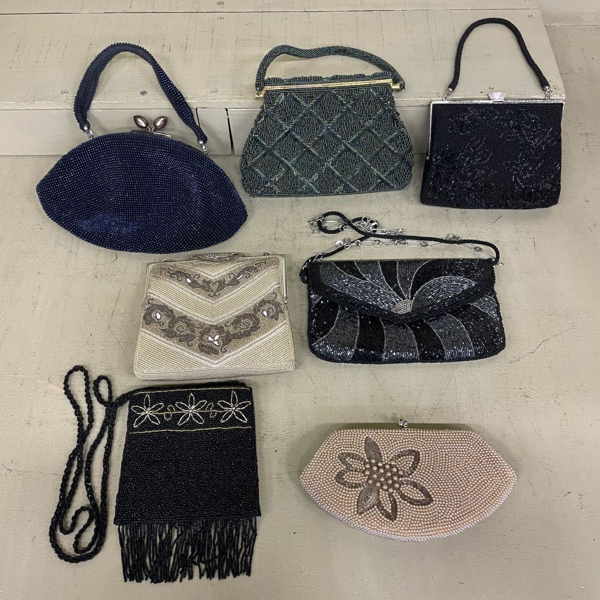 D1078 ビーズバッグ まとめ 7点 パーティーバッグ