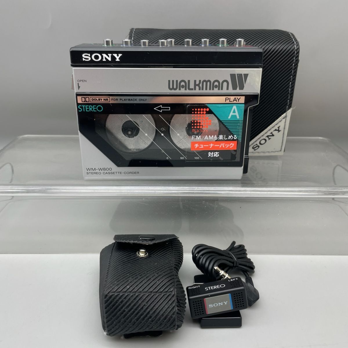 D1067【コンパクト送料込み】【動作未確認】 SONY／ソニー WALKMAN WM-W800 ケース 小型マイク付き JUNK