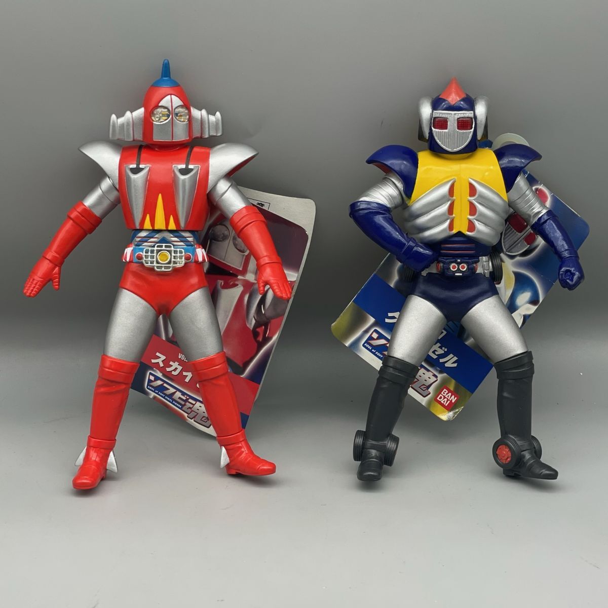 D1037【コンパクト送料込み】 バンダイ ソフビ魂 Vol.16、17 宇宙鉄人キョーダイン スカイゼル グランゼル