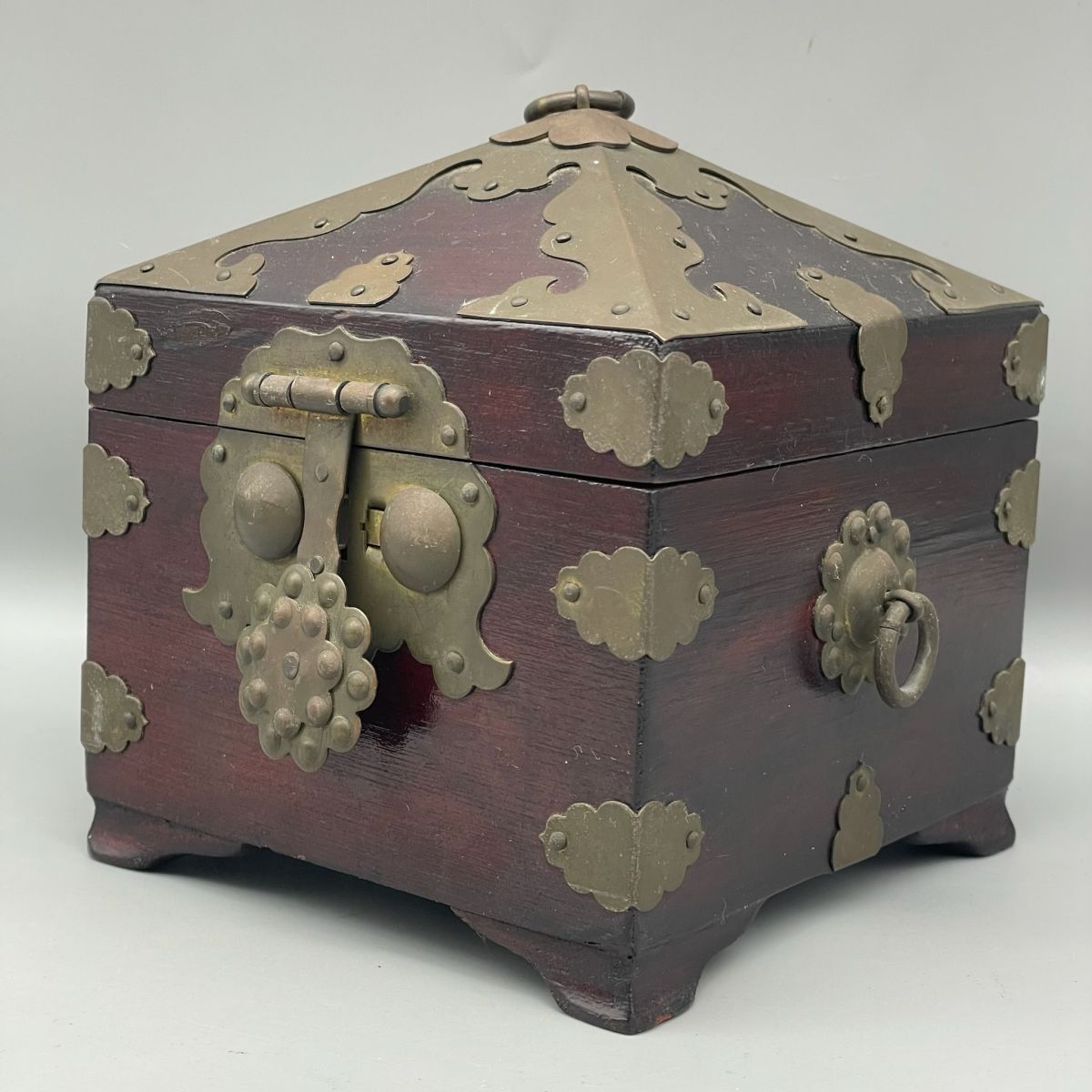 D1019 李朝家具 装飾小箱 小物入れ 木箱 古美術