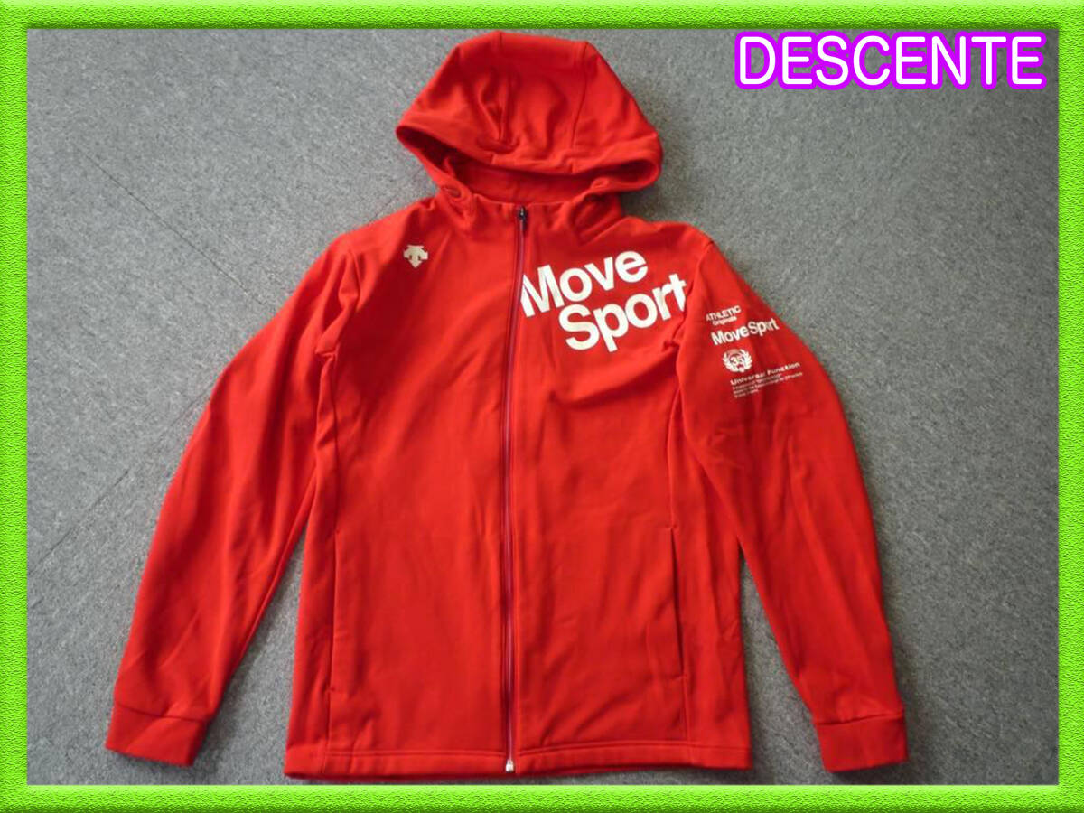 DESCENTE デサント フルジップパーカー タフ アクティブスーツ TOUGH ACTIVESUITS 裏起毛 Move Sport ムーブスポーツ 赤 サイズO_J19