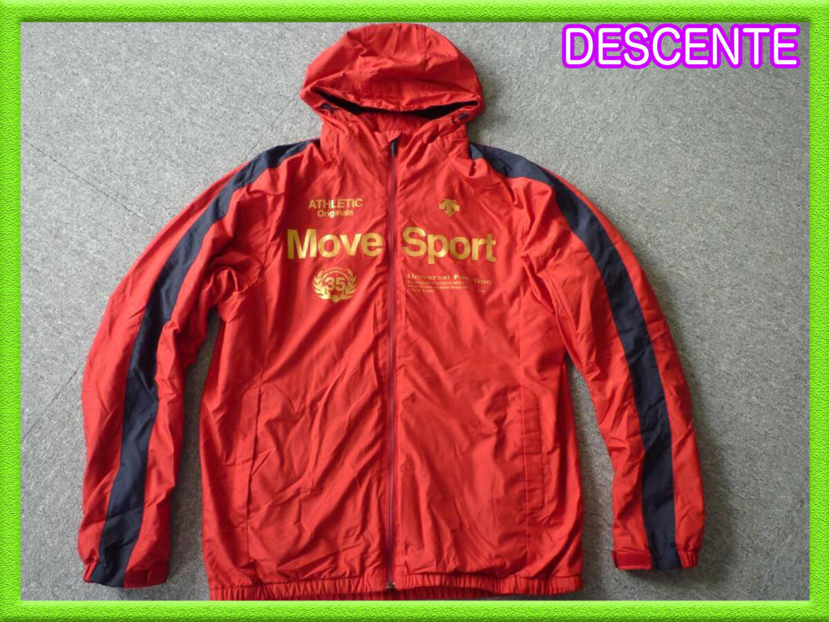 DESCENTE デサント ウインドジャケット EKS PLUS THERMO フーデッドジャケツト DMMQJF34 Move Sport ムーブスポーツ 赤 サイズXO 必見_J24