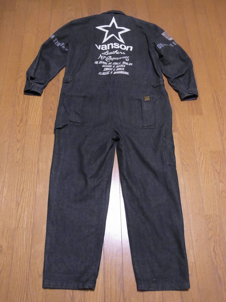 263-3/VANSON/バンソン/ワンスターロゴ/ブラックデニム/デニムツナギ/デニムオールインワン/LW