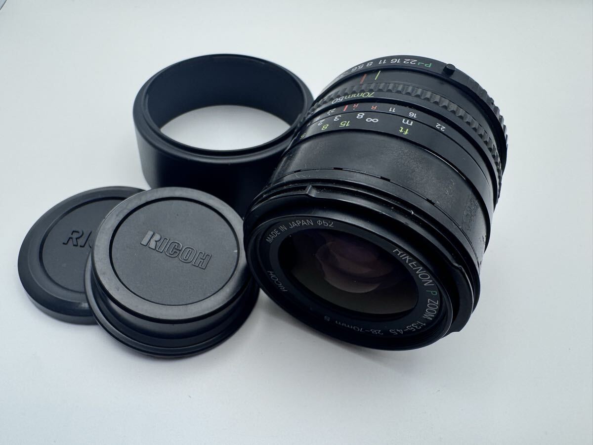 《06》RICOH RIKENON P ZOOM 28-70mm F3.5-4.5 PKマウント Ricoh ズームレンズ レンズキャップ、フード付