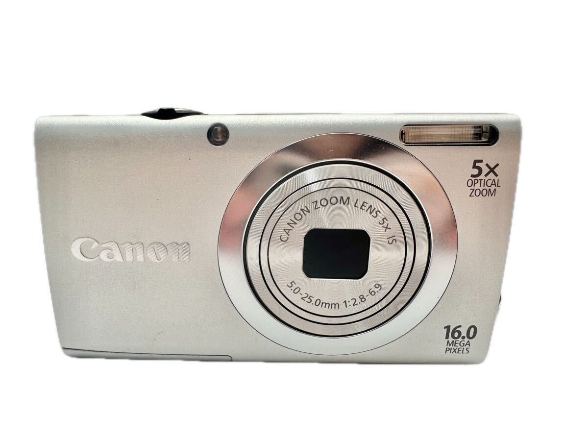 《10》Canon PowerShot A2400 IS シルバー 各種付属品、SDカード、箱付 コンデジ　動作確認済