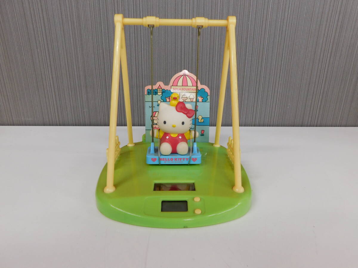 ハローキティ ゆらゆらブランコ ジオラマクロック 置き時計 ジャンク 現状品 激安1円スタート