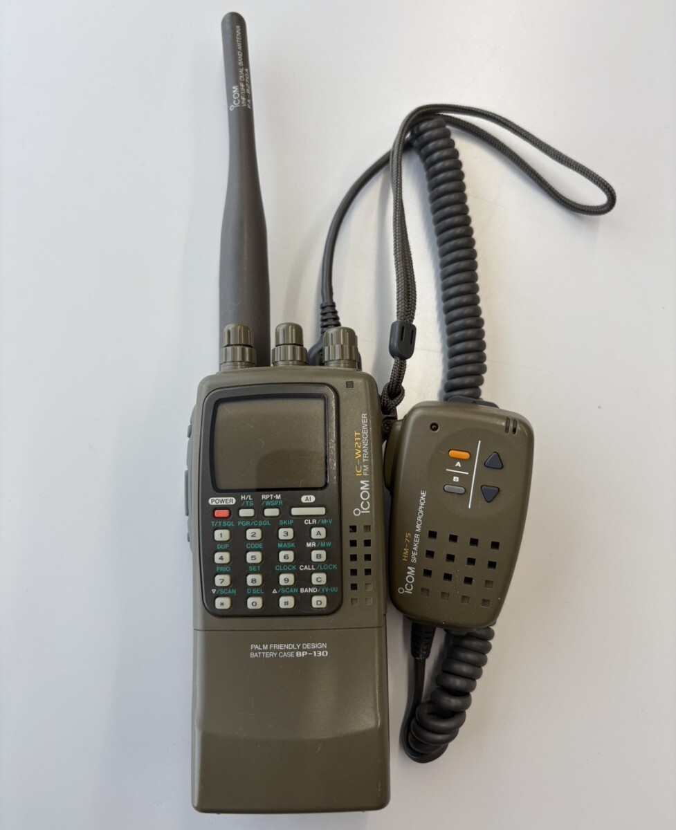 ICOM アイコム 無線機 IC-W21T マイク HM-75 動作未確認【L-01】