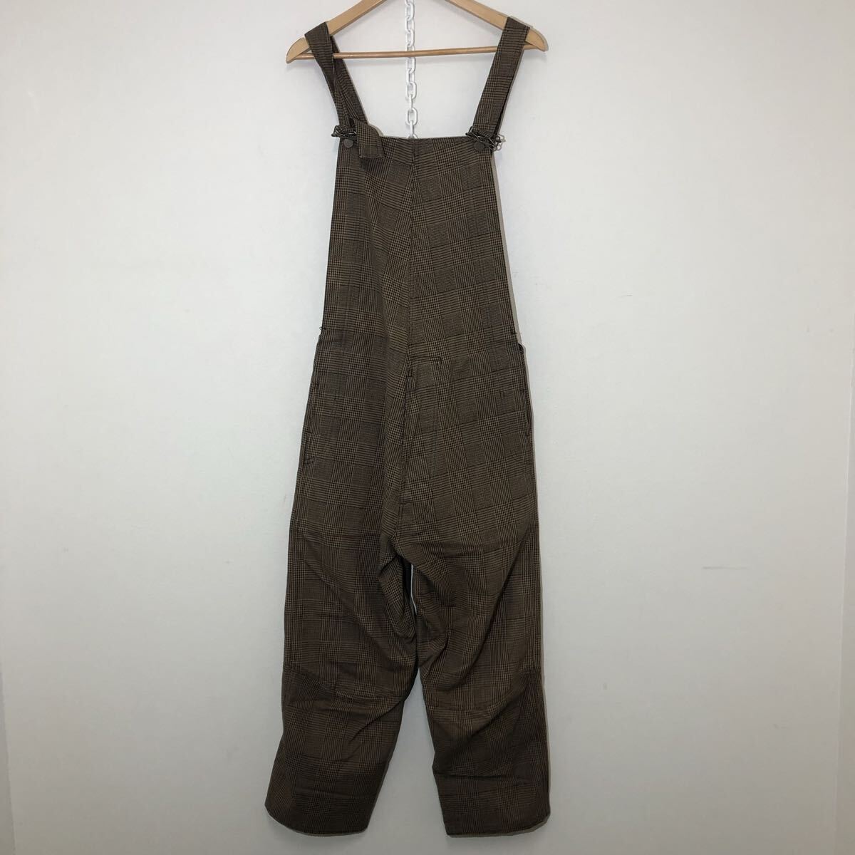 (39)NEMETH ネメス Christopher Nemeth クリストファー・ネメス 千鳥格子柄オーバーオール 266 M コットン ブラウン 37961017814