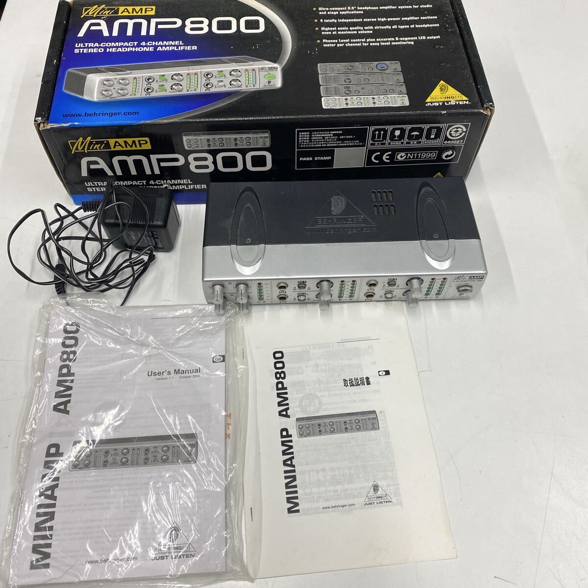 瀧511 AMP800 ベリンガー behringer ULTRA-COMPACT 4-CHANNEL STEREO HEADPHONE AMPLIFIER BEHRINGER