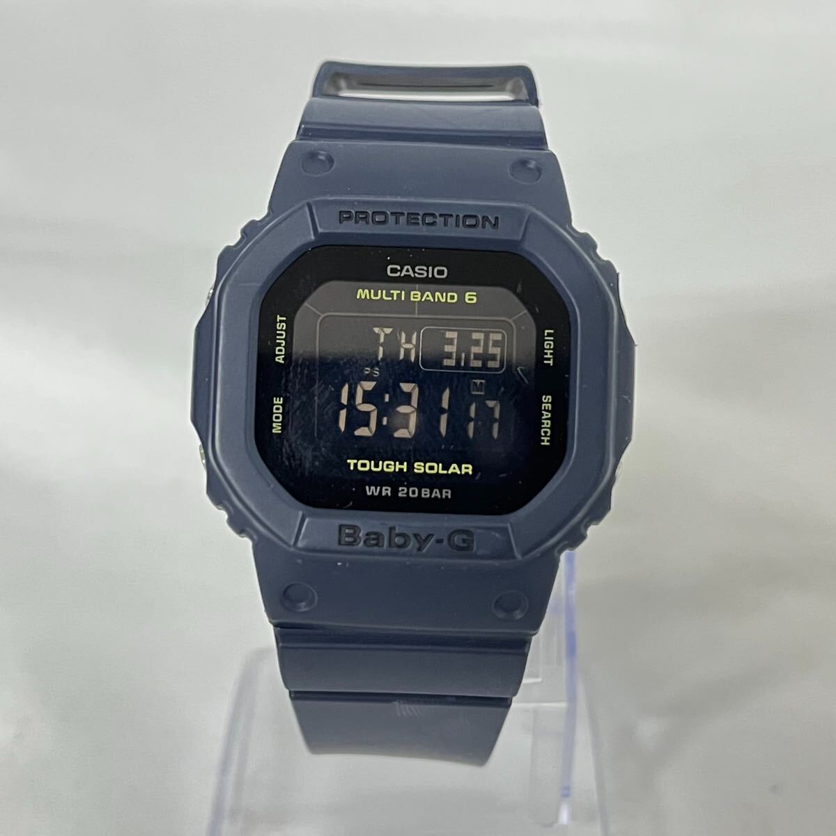 雷216 CASIO Baby-G BGD-5000U 電波ソーラー ネイビー Shock Reslstant 腕時計 カシオ 稼働品 デジタル ラバー