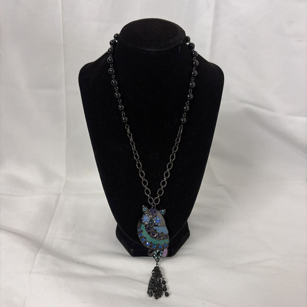 松961 ANNA SUI アナスイ ネックレス ブラック フクロウ ペンダント アクセサリー