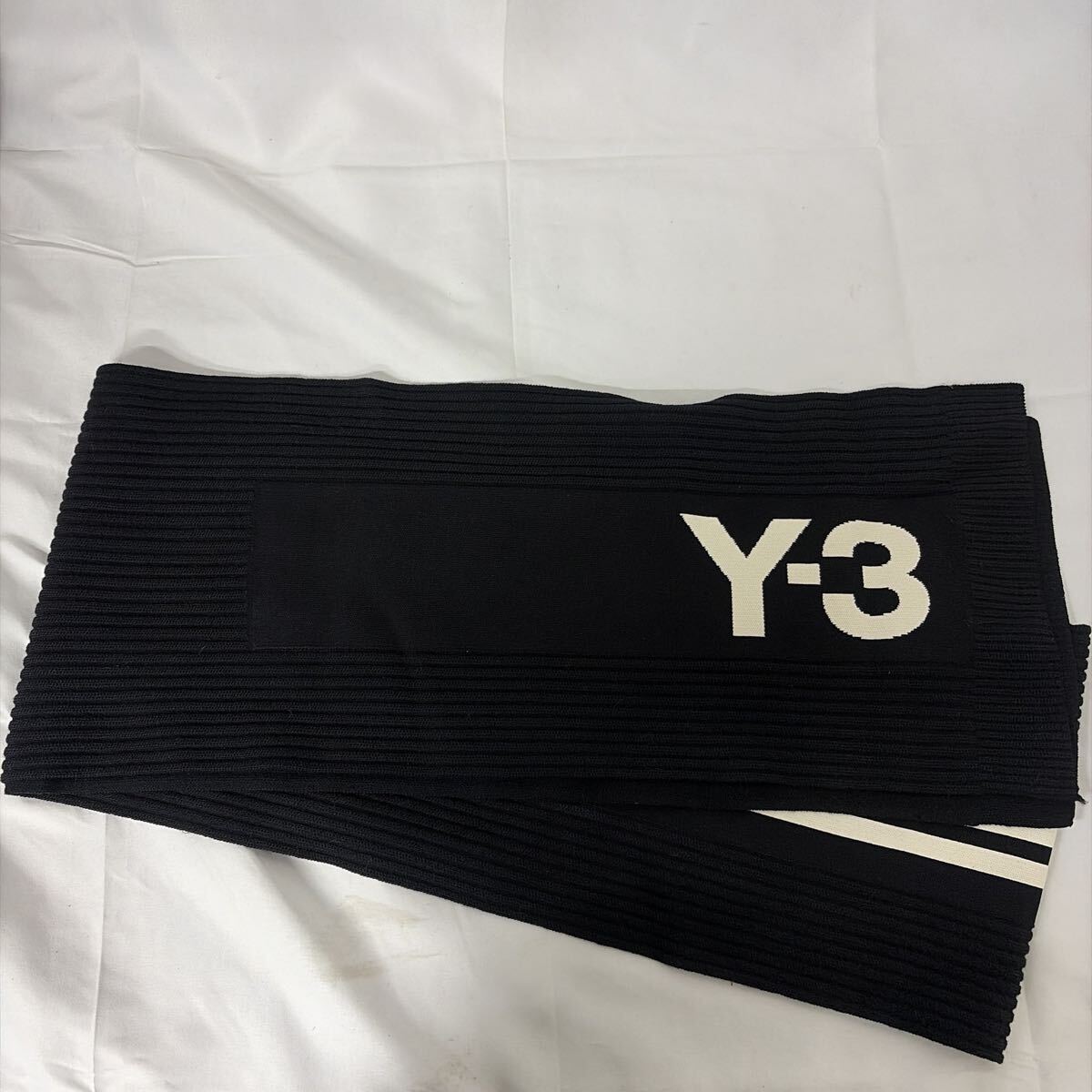 松961 Y-3 ワイスリー YOHJI YAMAMOTO ブラック ヨウジヤマモト アディダス adidas ロゴ スリーライン ニット マフラー