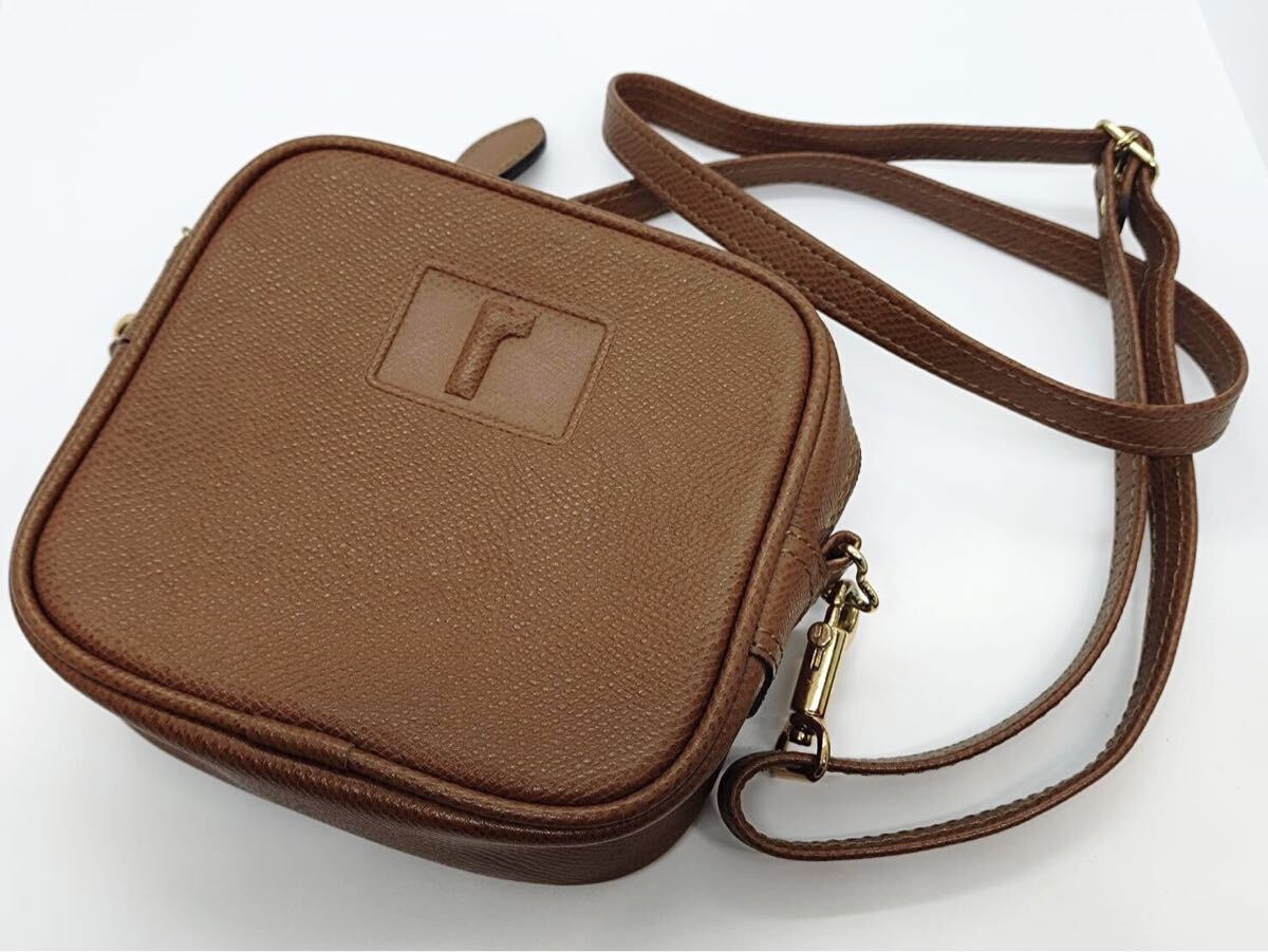一59 renoma レノマ ショルダーバッグ 斜め掛け レザー ブラウン スクエア(N)
