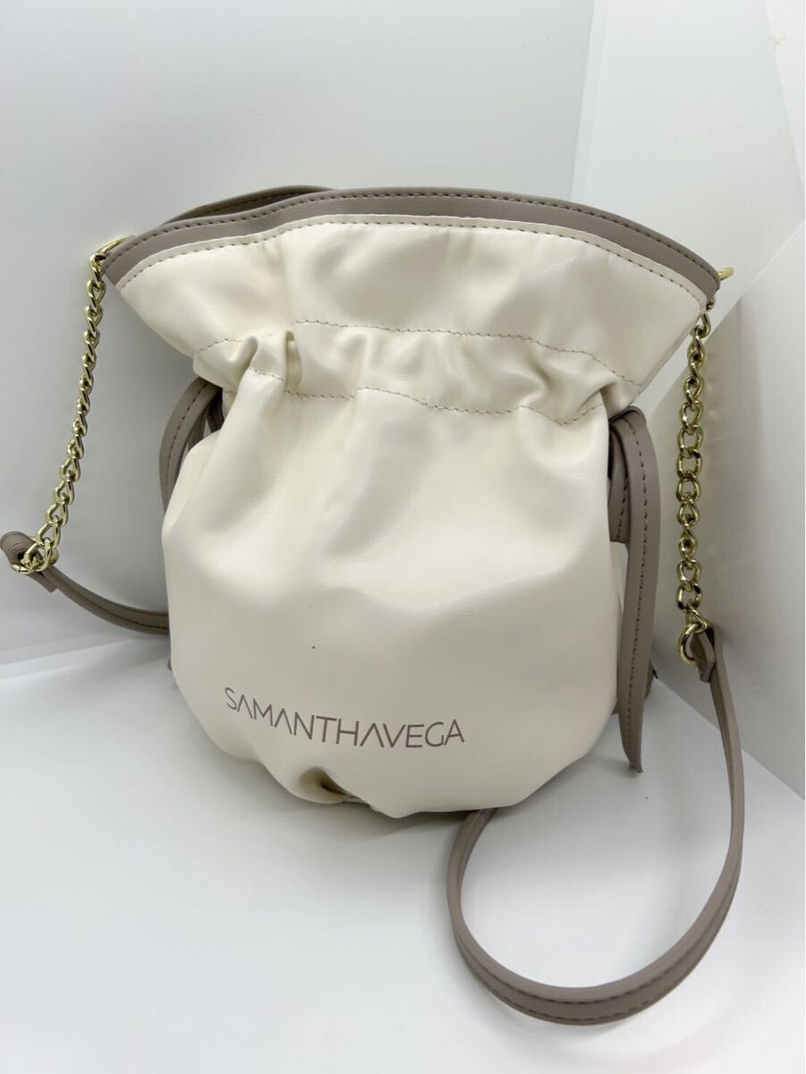 一57 Samantha Vega サマンサベガ 巾着型ショルダーバッグ ホワイト系 ショルダーバッグ(N)