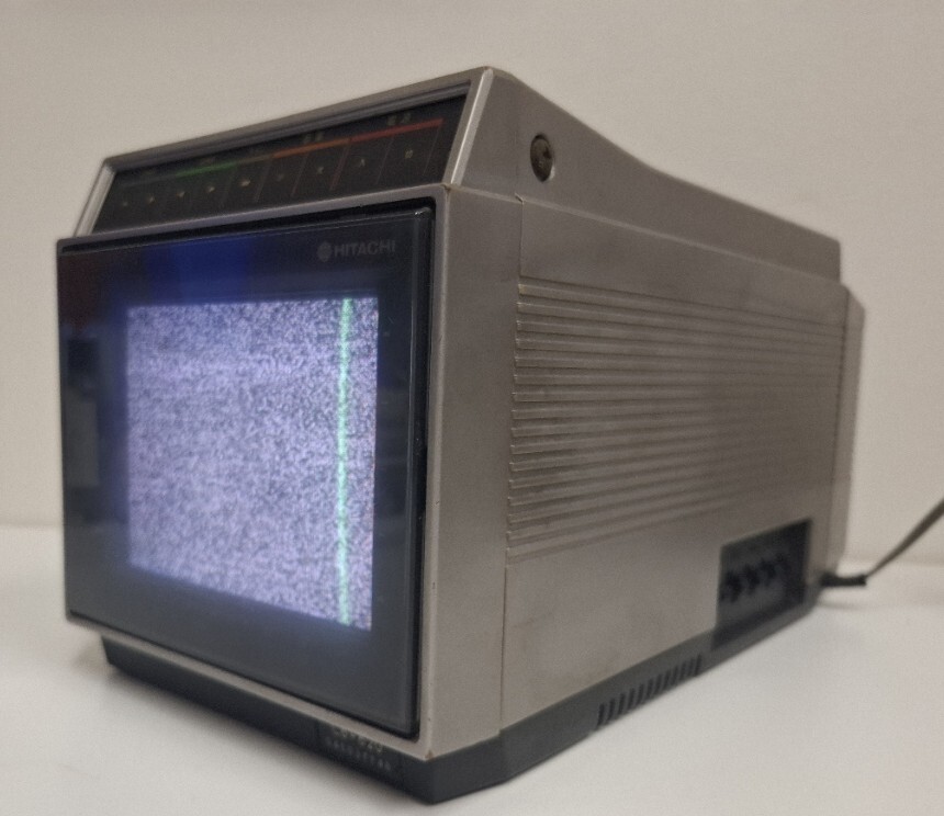 【貴重/通電OK】HITACHI 日立カラーテレビ C6-620 日立製作所 VHF UHF 12Vバッテリー アナログテレビ 昭和家電 昭和レトロ 電源ユニット付