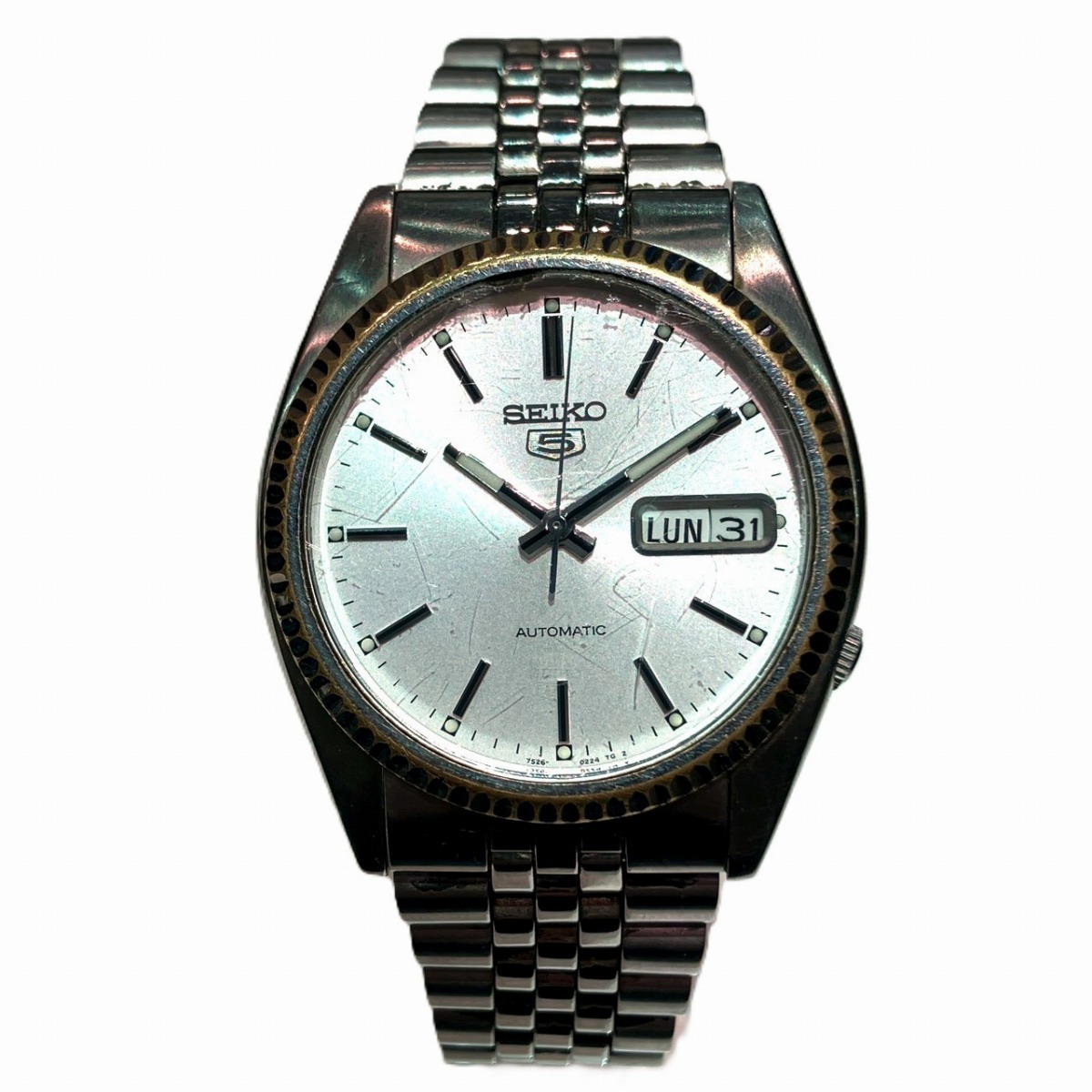 セイコー SEIKO 腕時計 セイコー5 総重量約85.4g SS 自動巻き シルバー文字盤 7S26-3110 中古☆0335