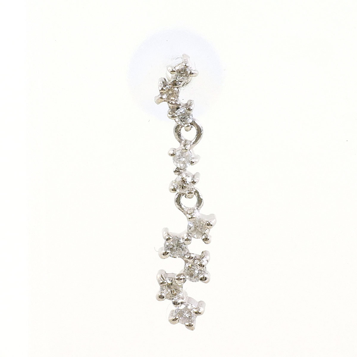 K18WG ピアス(片耳) ダイヤ 0.10 ct 総重量約0.4g 中古☆0315