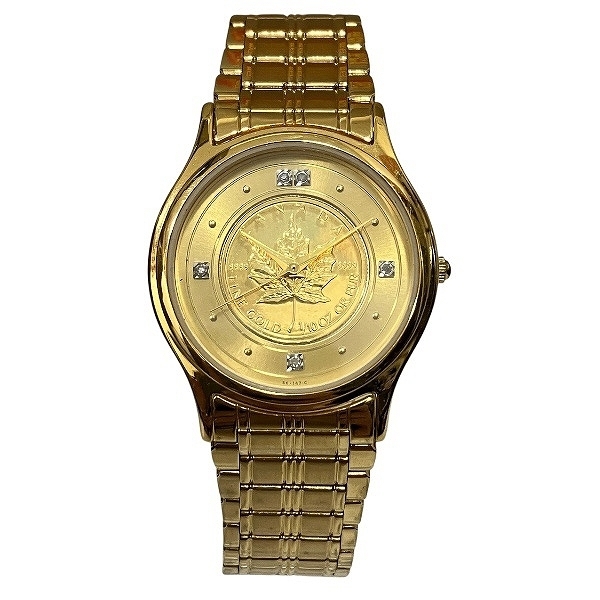エルジン ELGIN 腕時計 総重量約65.2g SS SS クオーツ ゴールド文字盤 中古☆0203
