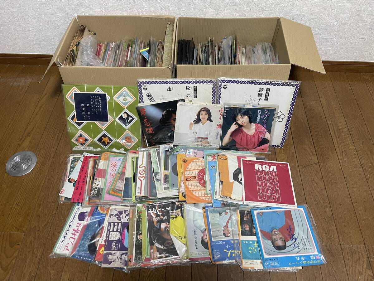ミニレコード 超大量 EP レコード まとめ売り 邦楽 昭和歌謡 演歌 シングル盤 RCA ビクター 牧村三枝子 松の鏡獅子など Record
