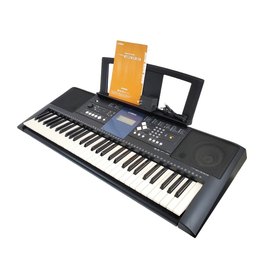 YAMAHA ヤマハ 電子キーボード PSR-E333 PORTATONE ポータトーン 61鍵盤 電子ピアノ 鍵盤楽器 ブラック 音出し確認済 取扱説明書付き