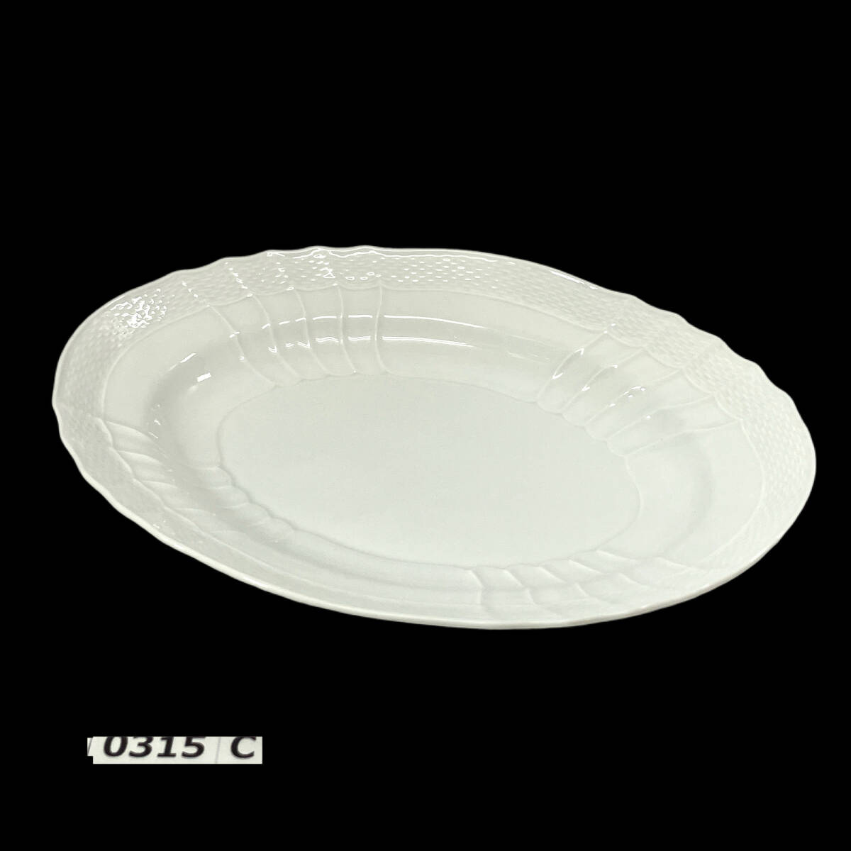 (志)【美品】Richard Ginori/リチャードジノリ ベッキオホワイト オーバルプラター 33cm 楕円 プレート 大皿 (I)0315C