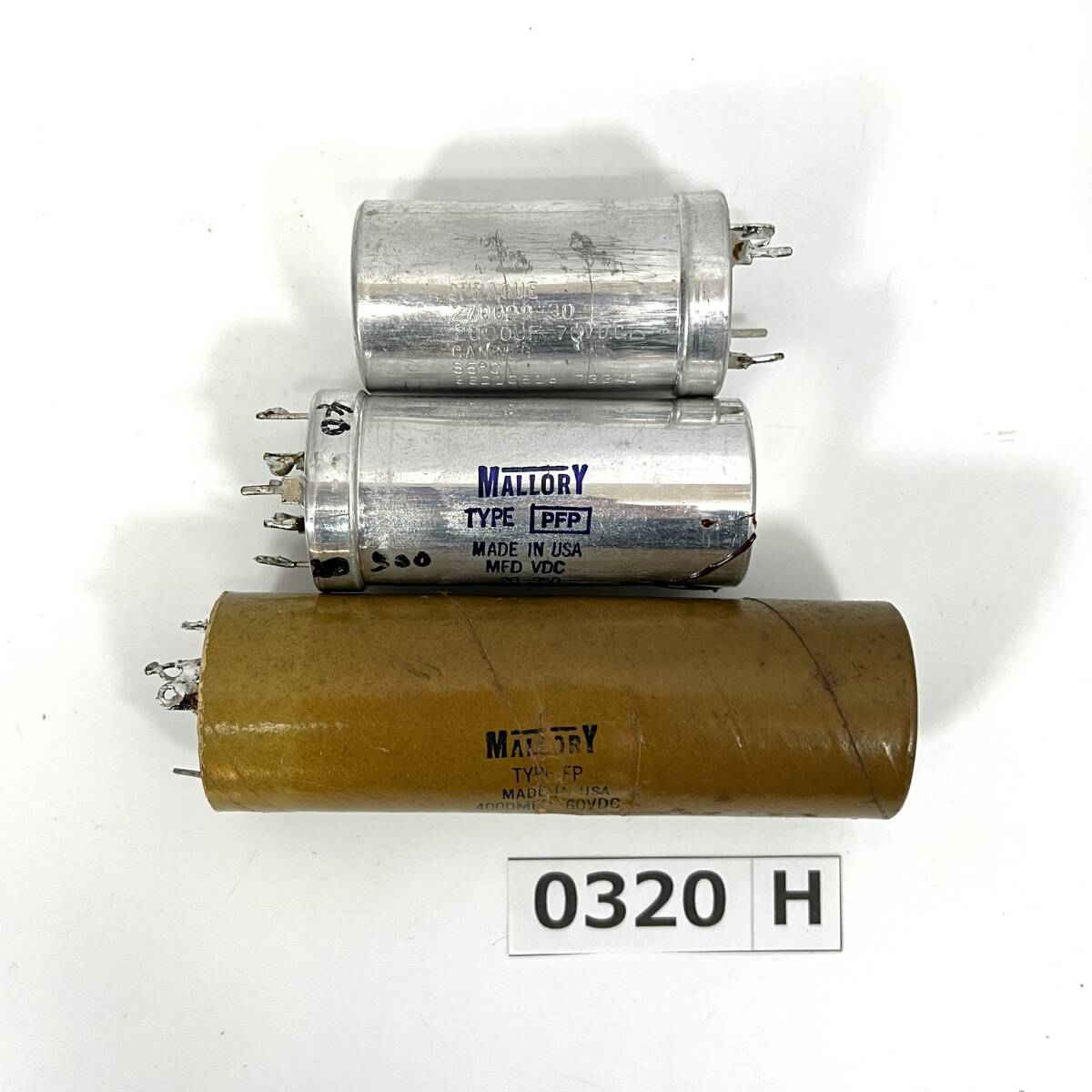 (志)Mallory/マロリー Sprague/スプラグ コンデンサ 3点セット 4000mfd 60vdc PFP 20000uf 70vdc まとめ 電子部品 パーツ (o)0320H