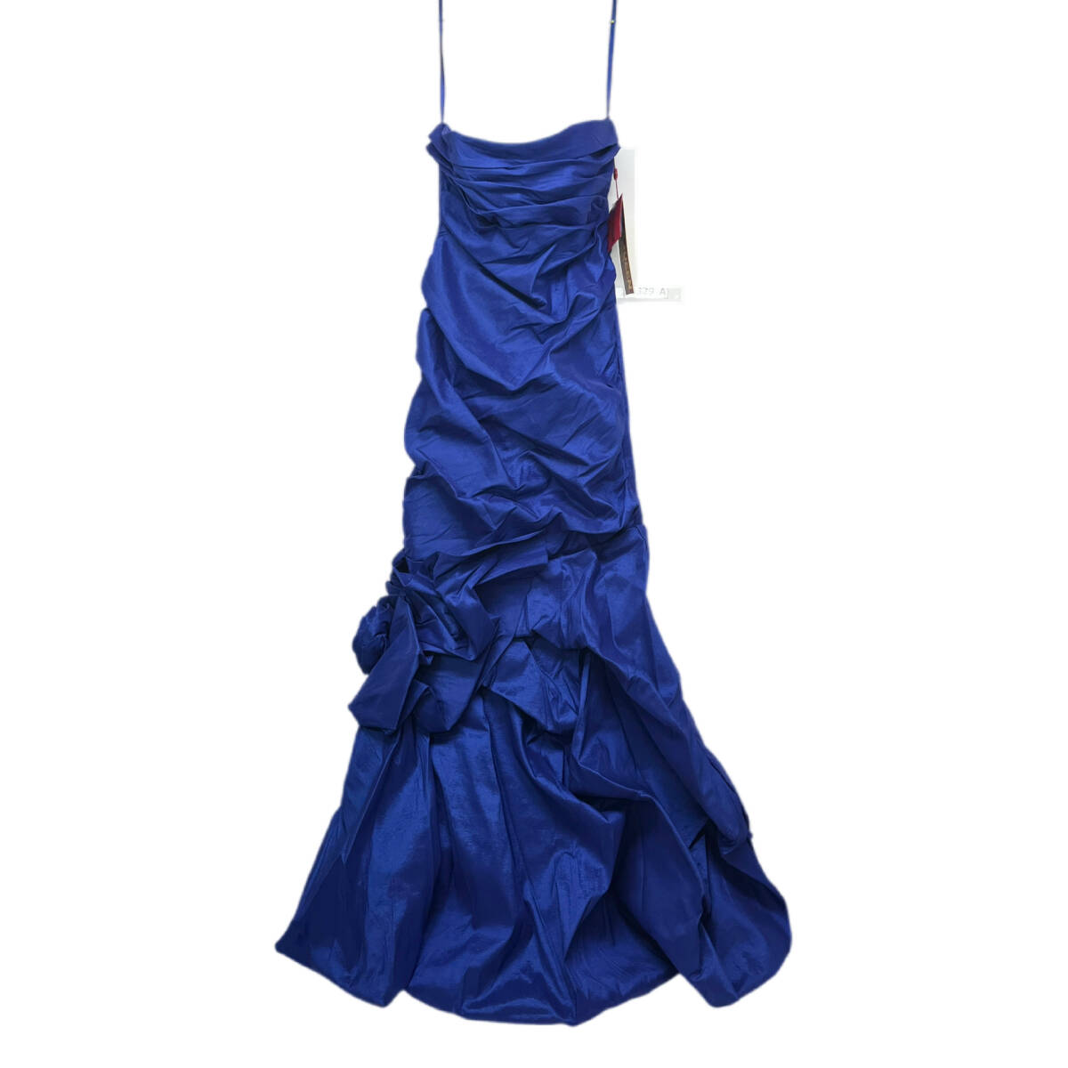 (志)【タグ付き未使用】MAYQUEEN/メイクイーン カラードレス ブルー 10号 無地 シンプル 大きいサイズ 結婚式 ロングドレス (o)0329A