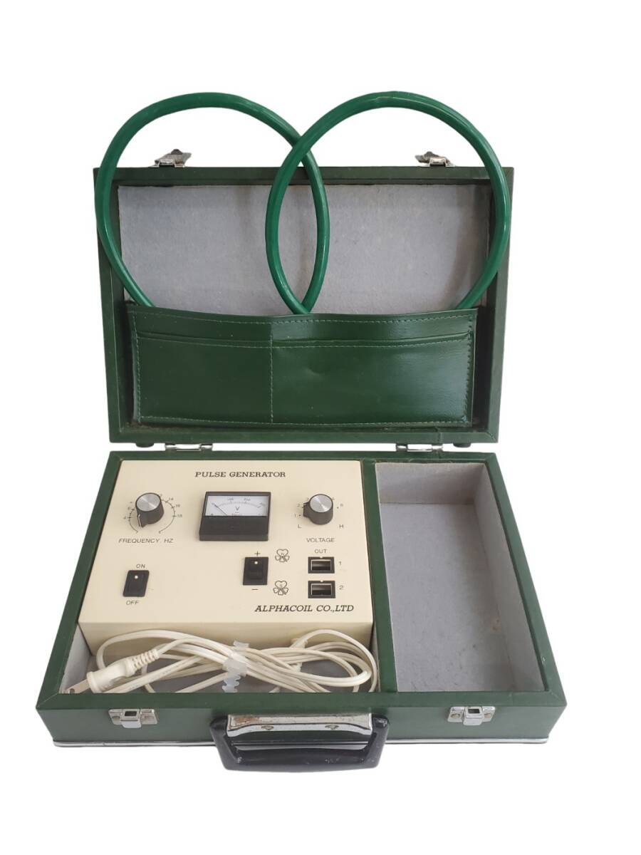 アルファコイル α波発生装置 PULSE GENERATOR パルスジェネレーター (コイル2本付) ALPHACOIL 動作品