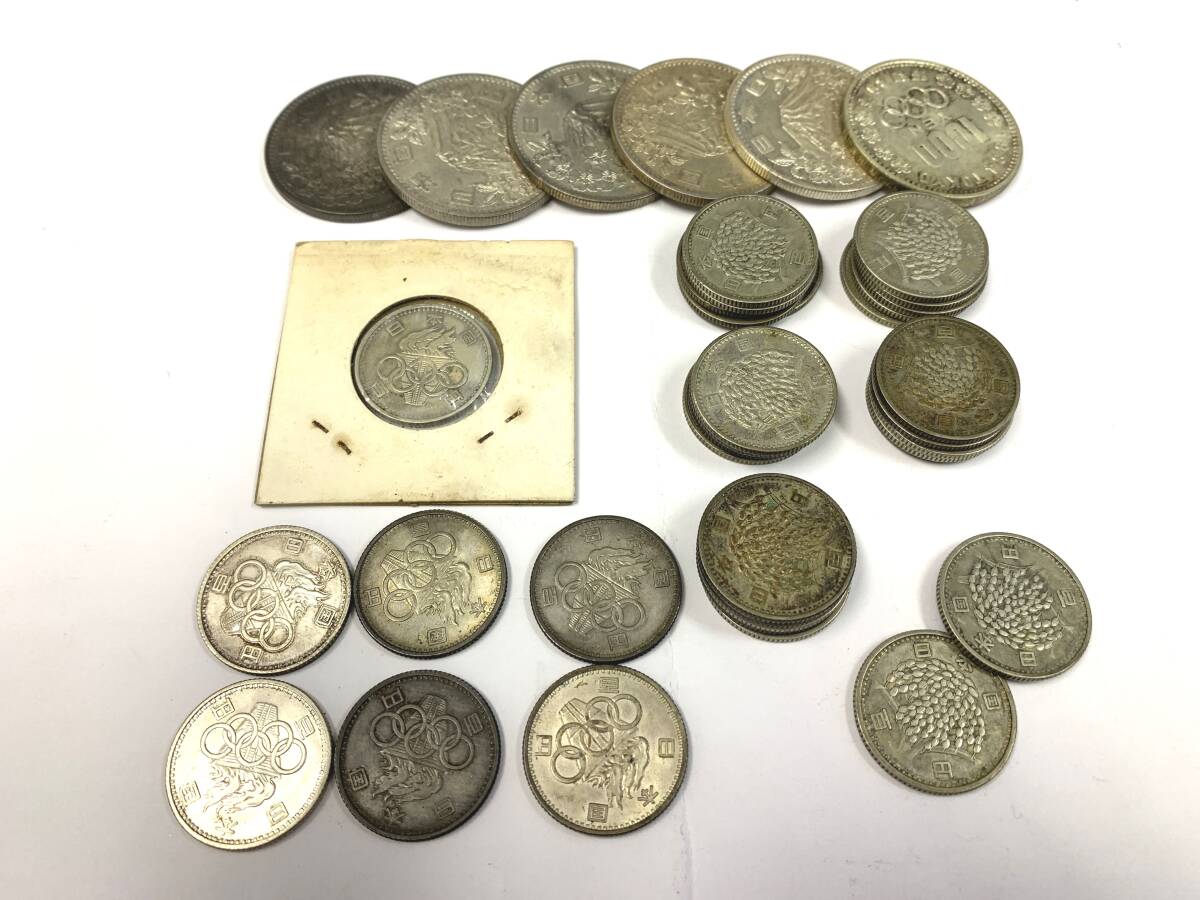 ♪♪82299◆ 1000円 銀貨 6枚 / 100円 銀貨 34枚 オリンピック 稲穂 額面9400円分　セット 古銭　メダル　日本 コレクション♪♪