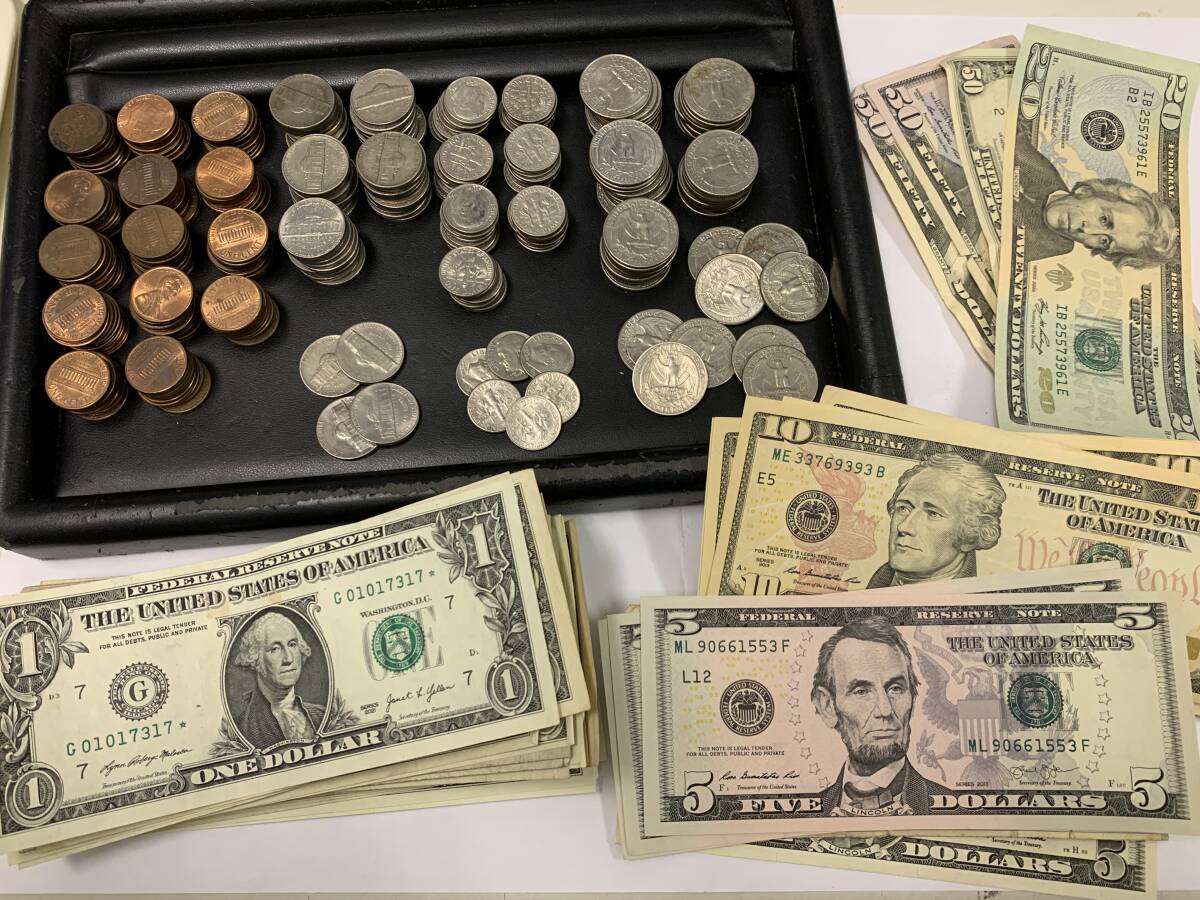♪♪79515 【現状品】 アメリカドル 約359ドル まとめ 外貨 コイン セント 外国銭 古銭含む♪♪