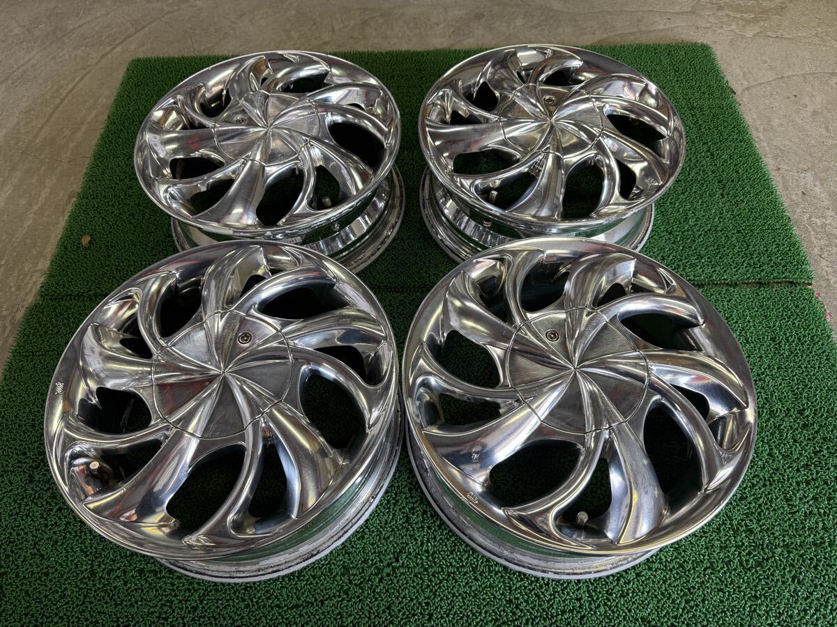  HOT STUFF Stich シュティッヒ EXPLORER 14インチ　5J +45 メッキ アルミ ホイール 4H 114.3 100 中古4本　軽自動車用