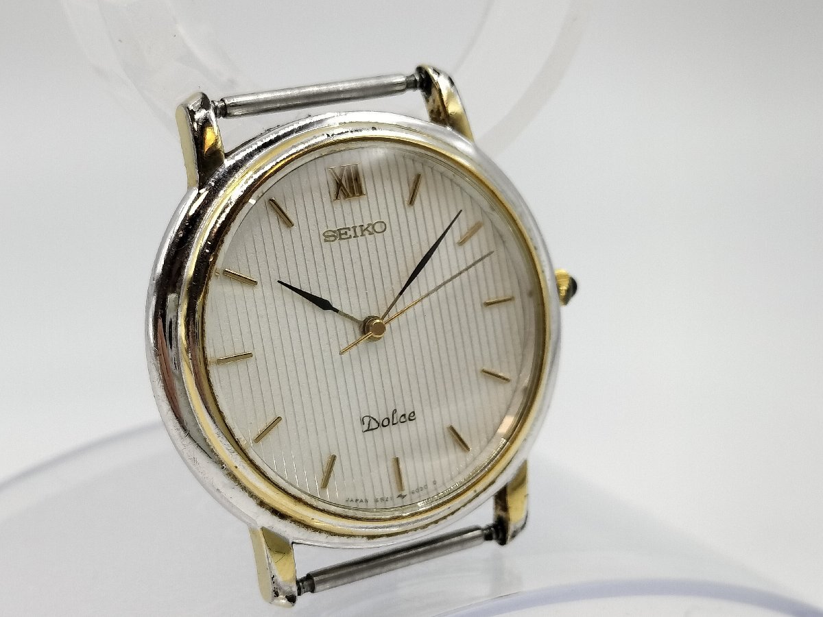 セイコー 5S21-6010 ドルチェ ラウンド コンビ クォーツ メンズ 腕時計 SEIKO ベルトなし 稼働品 現状品 J1986