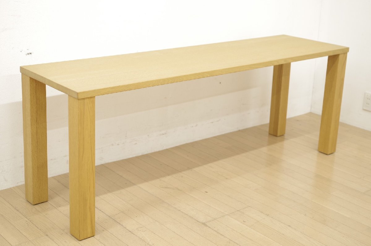 展示品 シラカワ コンソールデスク テーブル オーク 無垢材 作業台 事務机 ナチュラル 北欧風 リビング カフェ 子供部屋 書斎 (B)