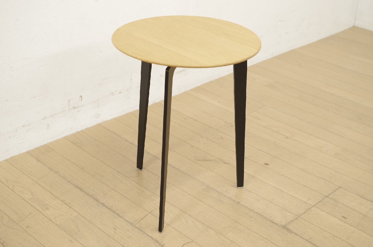 展示品 Ritzwell リッツウェル OS TABLE サイドテーブル オーク無垢 丸テーブル 円形テーブル 北欧風 スチール脚 インダストリアル