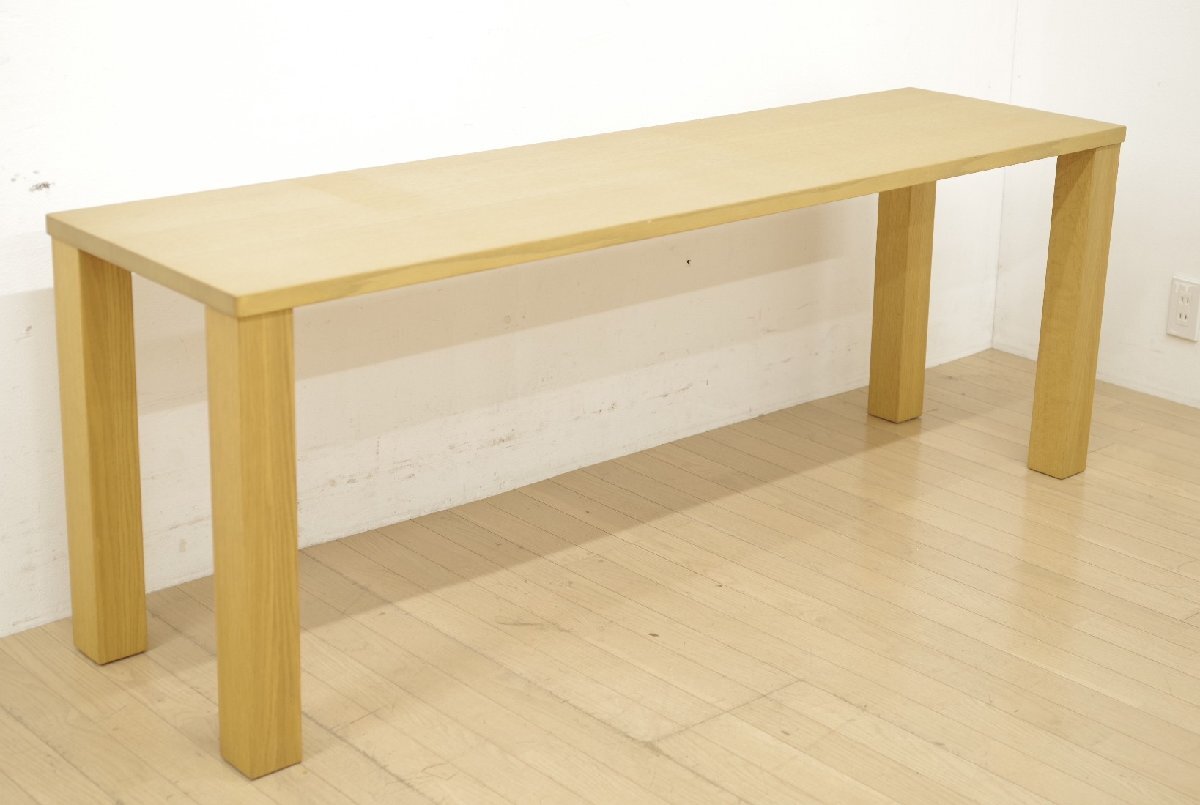 展示品 シラカワ コンソールデスク テーブル オーク 無垢材 作業台 事務机 ナチュラル 北欧風 リビング カフェ 子供部屋 書斎 (C)