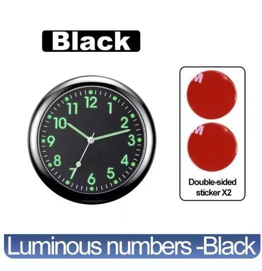 ブラック　丸形　クオーツ時計　直径4㎝　車内　時計　クルマ　ミニ　自動車