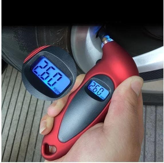 LCD　デジタルエアゲージ　空気圧計　タイヤゲージ　圧力計　測定　車　バイク