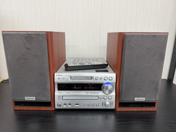 A3　ONKYO　オンキョー　FR-N7EX　D-N7EX　CD　MD　ミニコンポ　通電確認済み　オーディオ機器　現状品