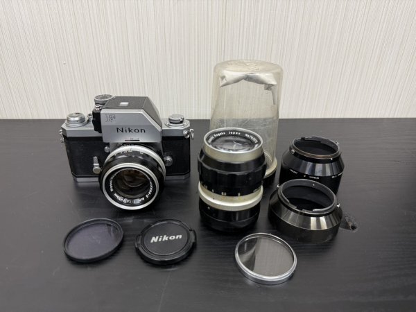 Nikon ニコン F フォトミック Nippon Kogaku NIKKOR-S Auto 1:1.4 50㎜ NIKKOR-Q Auto 1:3.5 13.5㎝ 一眼レフ レンズ2点 シャッター音OK