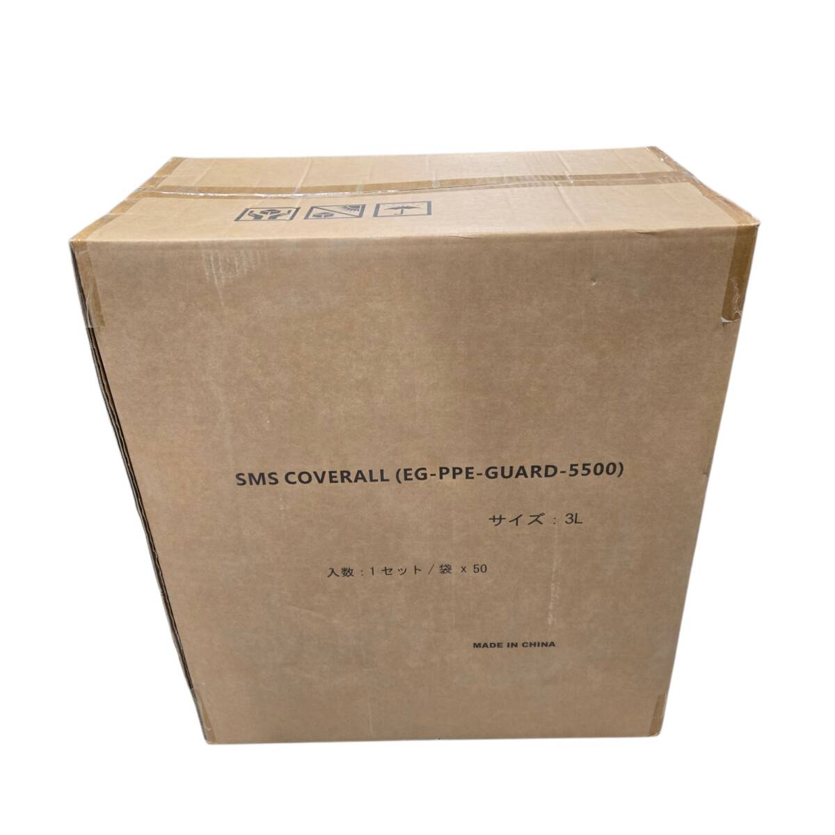 ◆未使用◆防護服 SMS素材 カバーオール サイズ3L 50着 1ケース 保護服 EG-PPE-GUARD-5500 作業着 ※同梱不可※ P4941N