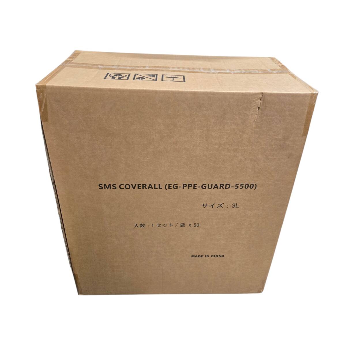 ◆未使用◆防護服 SMS素材 カバーオール サイズ3L 50着 1ケース 保護服 EG-PPE-GUARD-5500 作業着 ※同梱不可※ P4943N