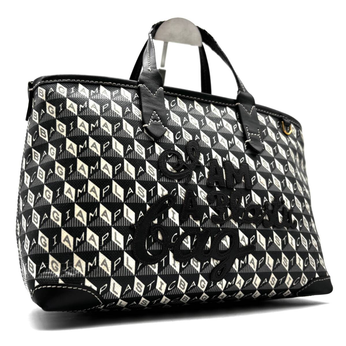 アニヤハインドマーチ アイアムアプラスチックバッグ XS トート 2way グレー ミニショルダーバッグ ANYA HINDMARCH
