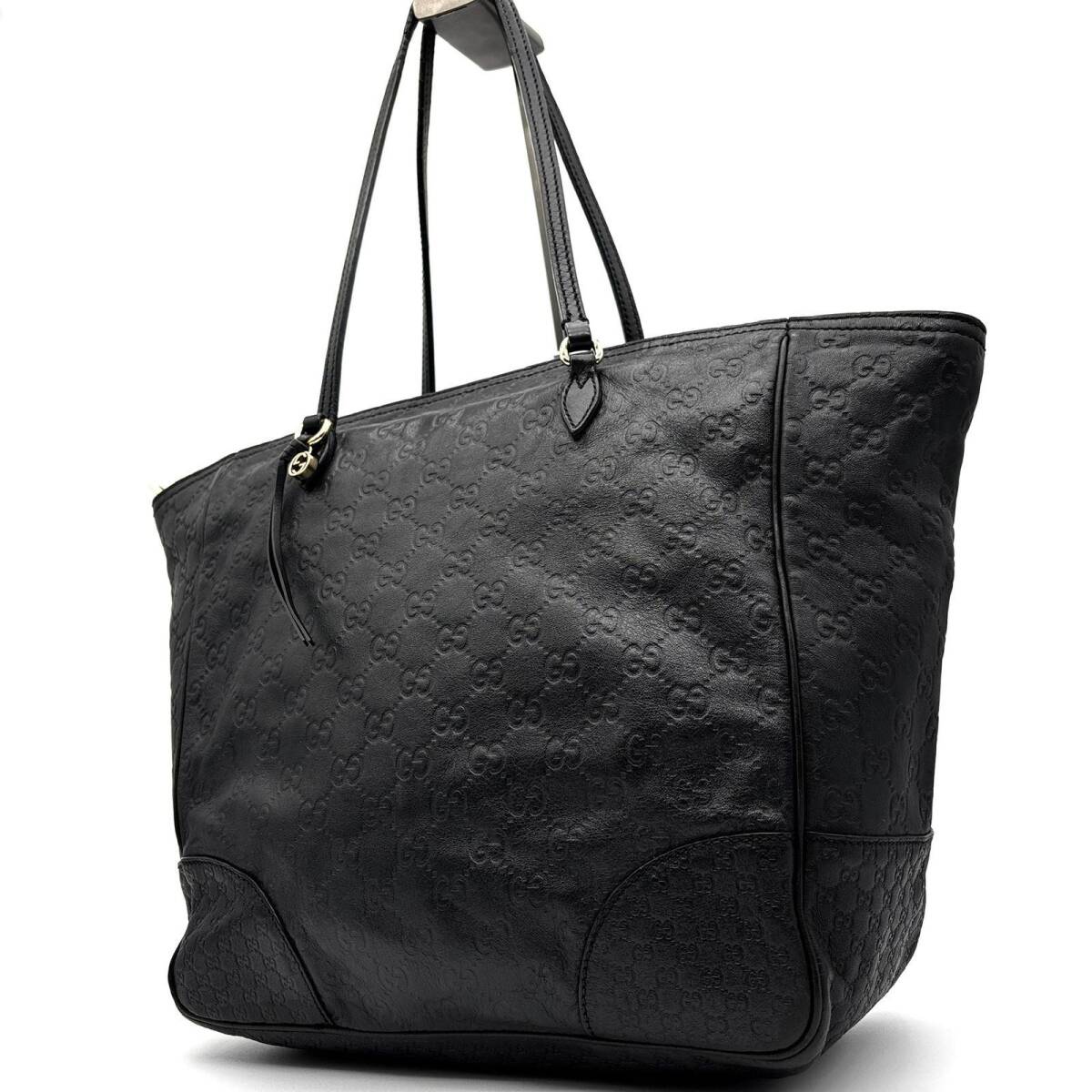 GUCCI グッチ グッチシマ GG トートバッグ レザー 本革 ブラック 黒 A4収納可能 肩掛け 通勤 ビジネス メンズ レディース