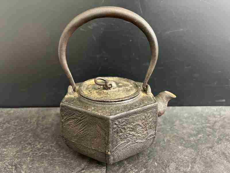 ct13668　茶道具　鉄瓶　アンティーク　六角　