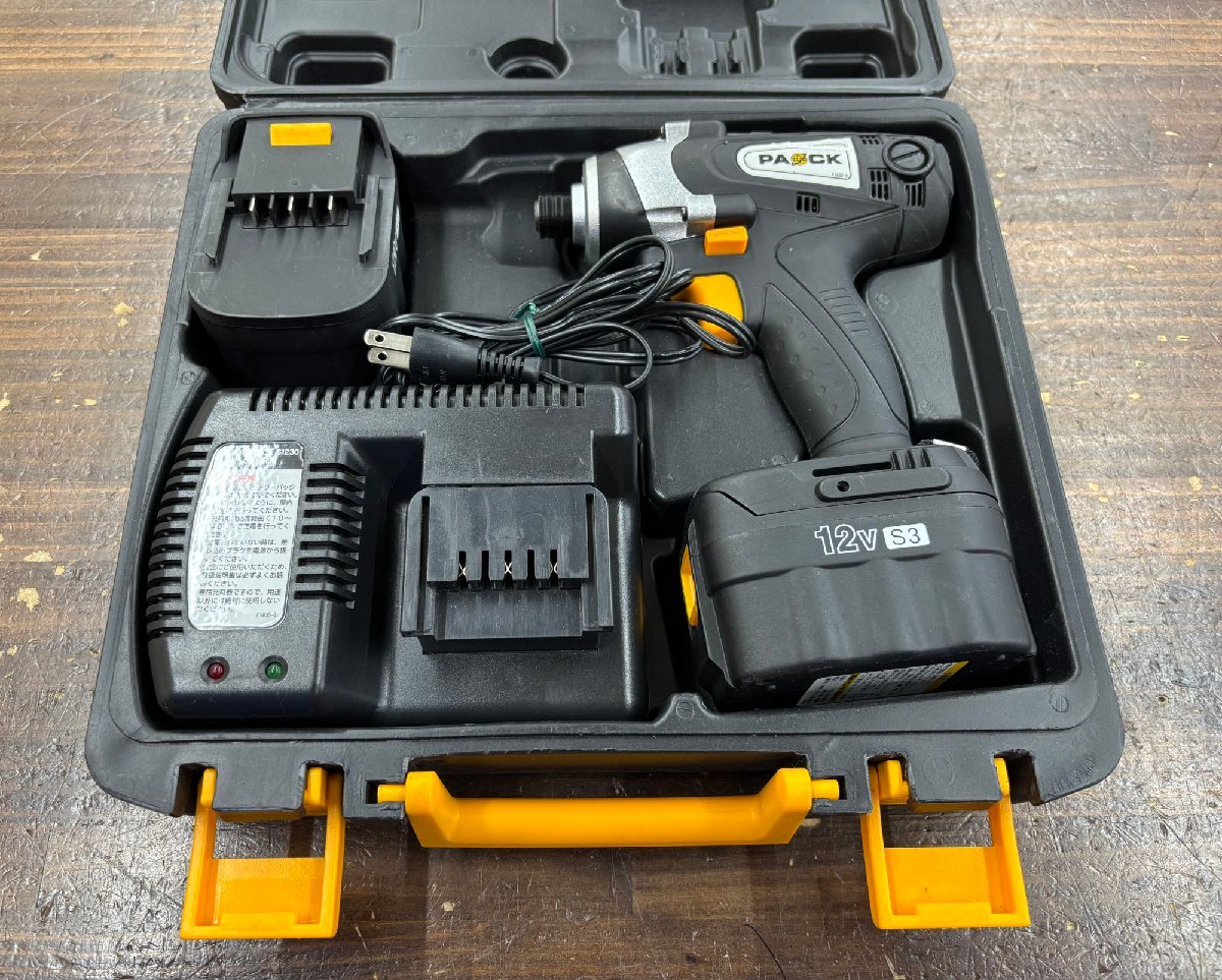 パオック/PAOCK 充電式インパクトドライバ PMD-12IM DIY用 12V 1.3Ah 急速充電器 バッテリー2個 電動工具 動作確認済み