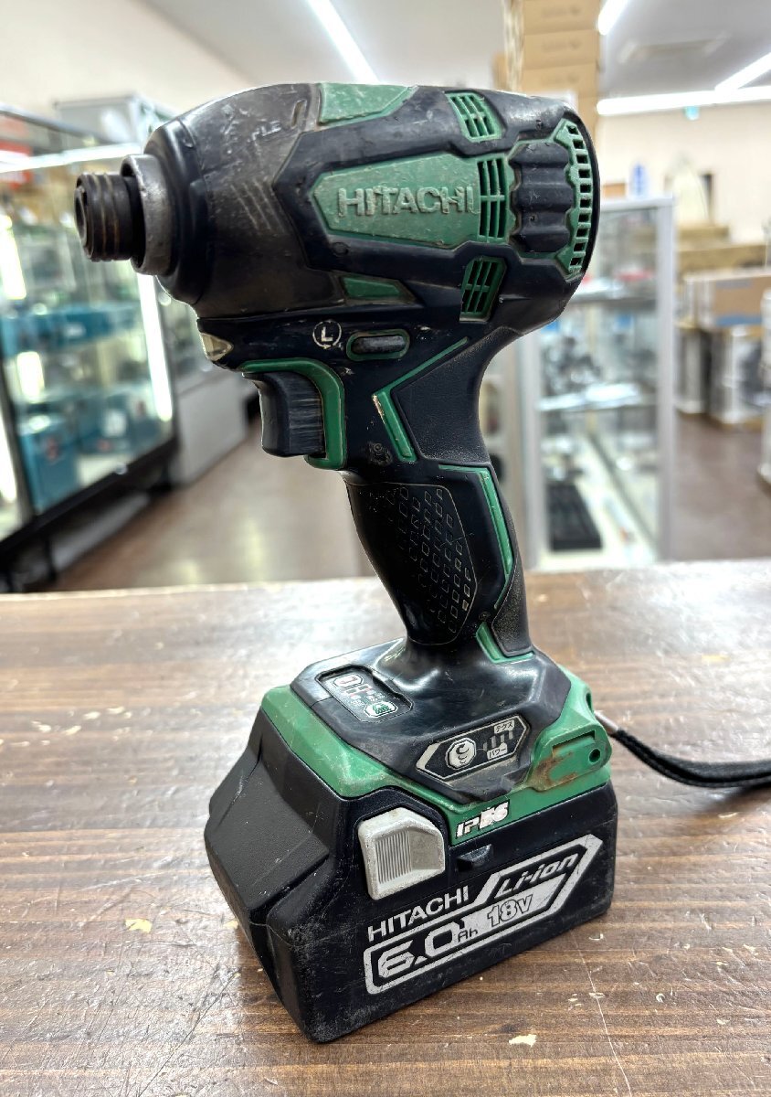 HITACHI 現HiKOKI/ハイコーキ コードレスインパクトドライバ WH18DDL2 バッテリー付き BSL1860 DIY 電動工具 動作確認済み