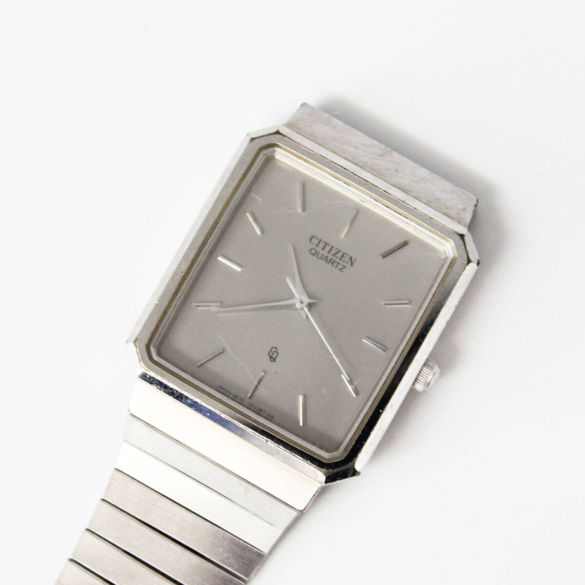 W260309-02 CITIZEN シチズン 3630-361300 メンズ腕時計 クォーツ ジャンク 文字盤シルバー 3針 アナログ レクタングル