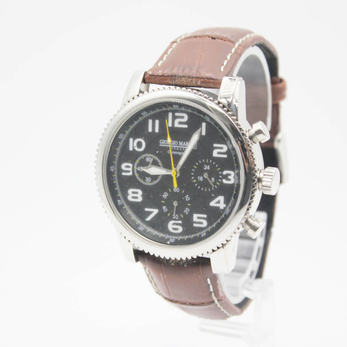 W260330-45 GIORGIO MARELLI ITARY ジョルジョ マレリー HNL17l メンズ腕時計 クォーツ クロノグラフ ジャンク 文字盤ブラック 3針