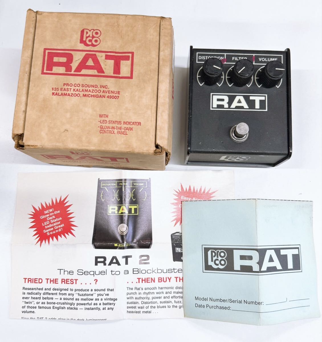 1円　PROKO RAT-2 コンパクトエフェクター　ディストーション　プロコ　音響機器　付属品完備