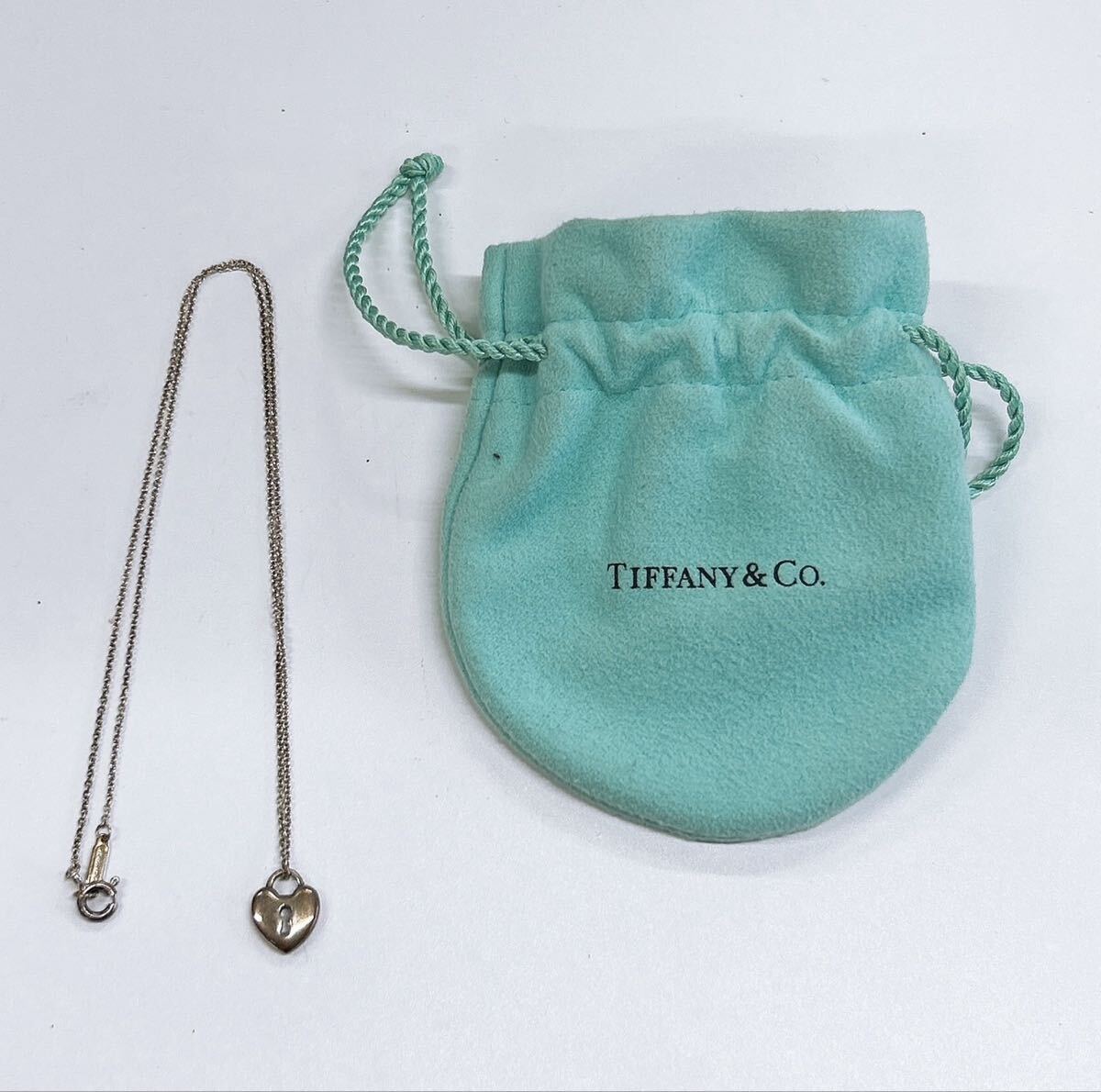 1円　Tiffany &Co ティファニー　ハートロック　ネックレス　シルバー925 レディース　ブランドアクセサリー　付属品箱